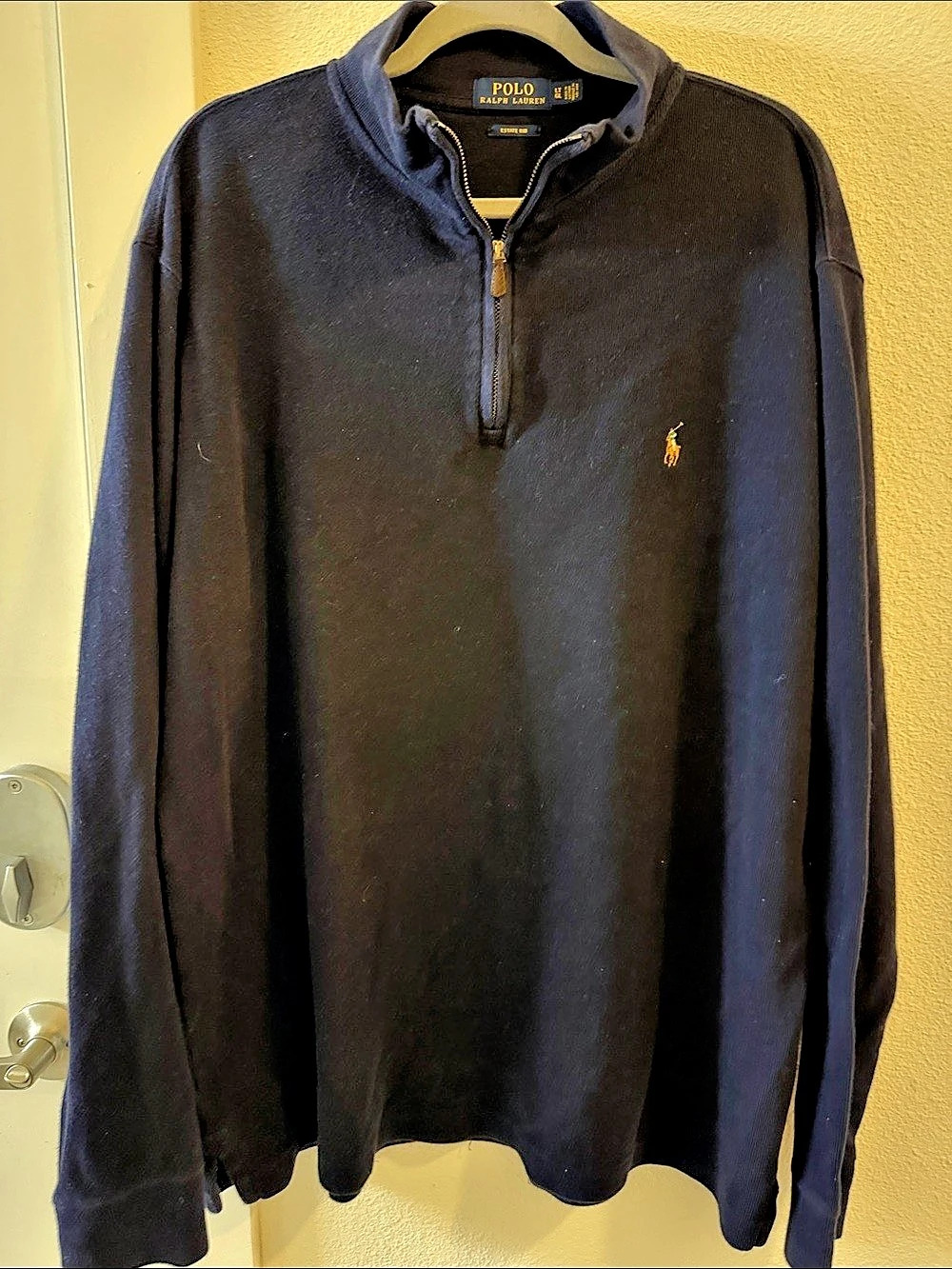 Polo Ralph Lauren Estate Rib Quarter Zip Pullover Men’s L Navy Multicolor Pony